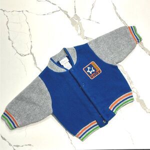 Carter's | VTG Baby Boys Blue Athletic Fleece Sport Jacket Vintage 3-6M